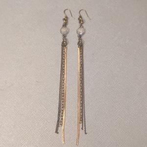 Long gold/bronze dangel earrings